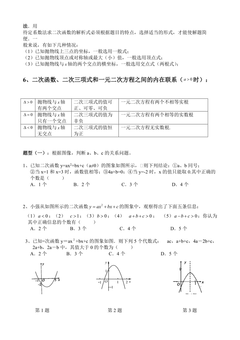 二次函数常考题型.doc_第2页