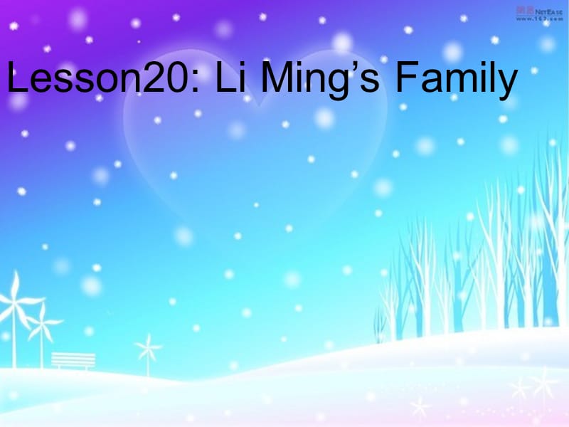 冀教版英語三上《Lesson 20 Li Ming’s Family》ppt課件2.ppt_第1頁