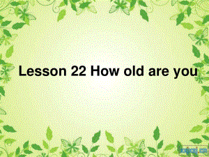 冀教版英語三上《Lesson 22 How Old Are You》ppt課件1.ppt