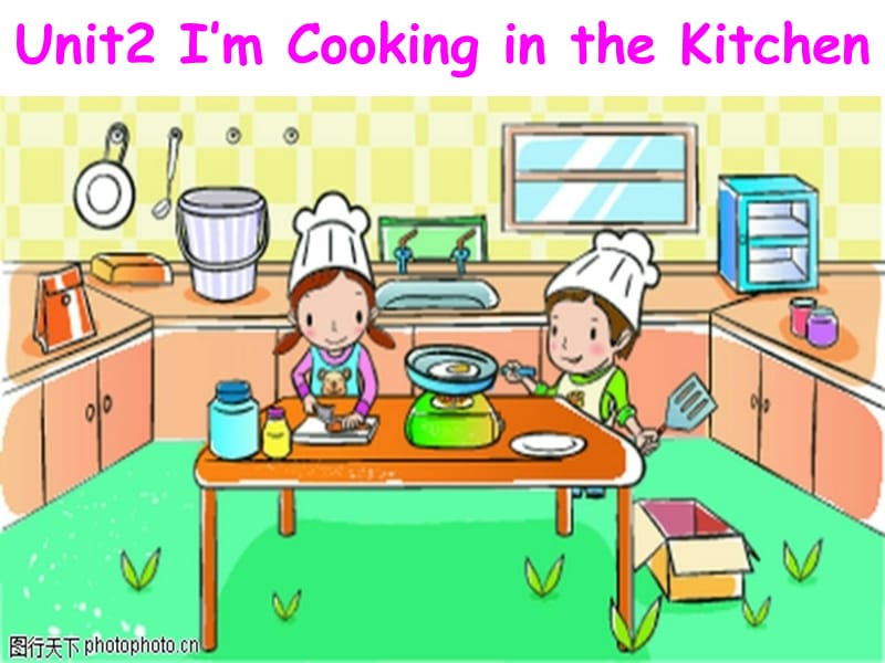 陜旅版英語(yǔ)四下《Unit 2 I’m Cooking in the Kitchen》PPT課件1.ppt_第1頁(yè)