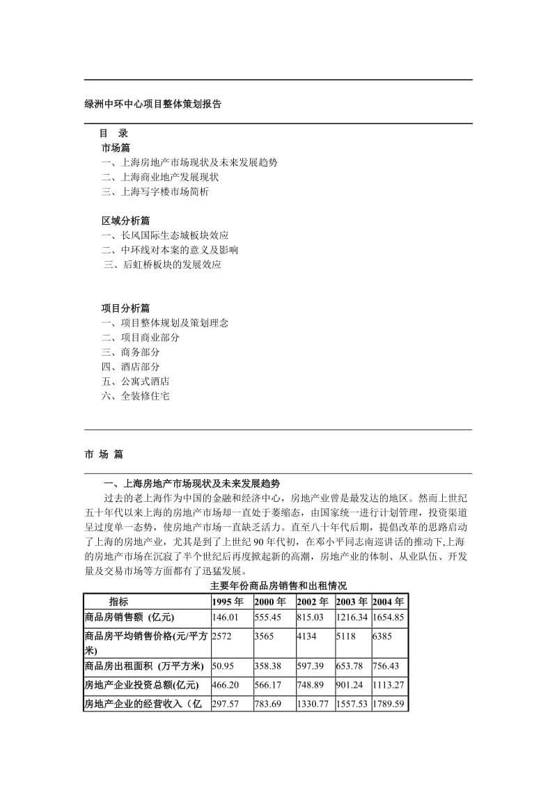 上海绿洲中环中心项目整体策划报告.doc_第1页