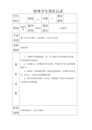 特殊學(xué)生幫扶記錄.doc