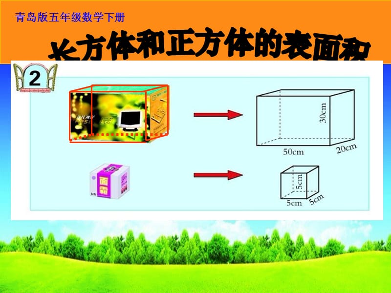 青島版數(shù)學(xué)五下《長方體、正方體的表面積》ppt課件1.ppt_第1頁