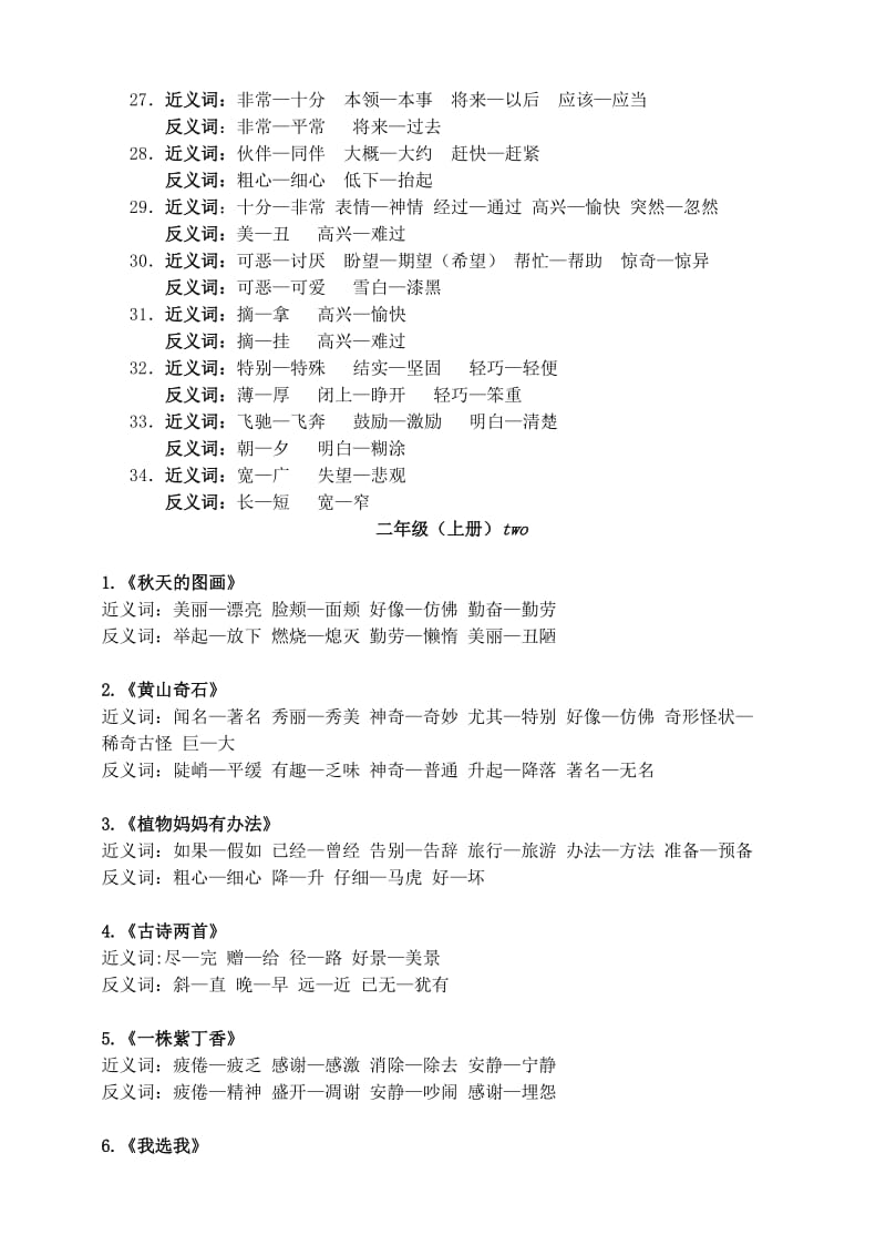 小学1~6年级各册近义词、反义词大全.doc_第3页