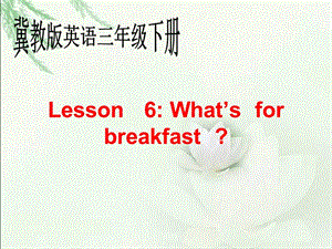 冀教版英語三下《Unit1 Lesson6 What’s for breakfast》PPT課件1.ppt