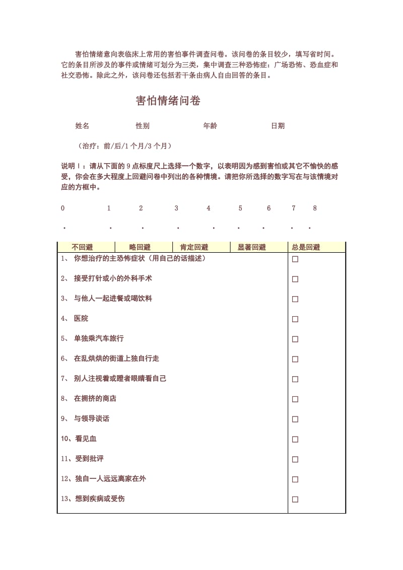 行为评估的部分量表.doc_第1页