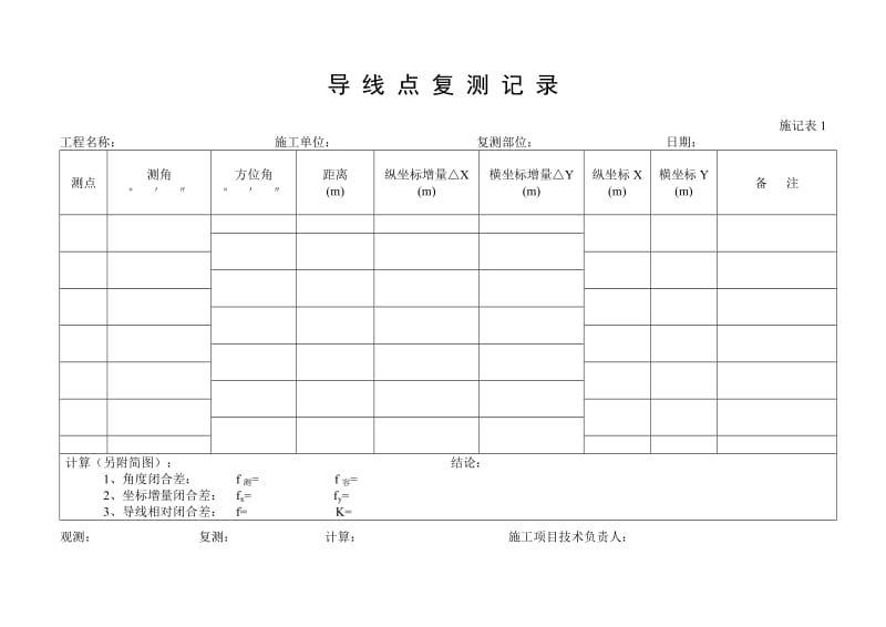 市政施工表格表式4(从施记表1到结尾).doc_第1页