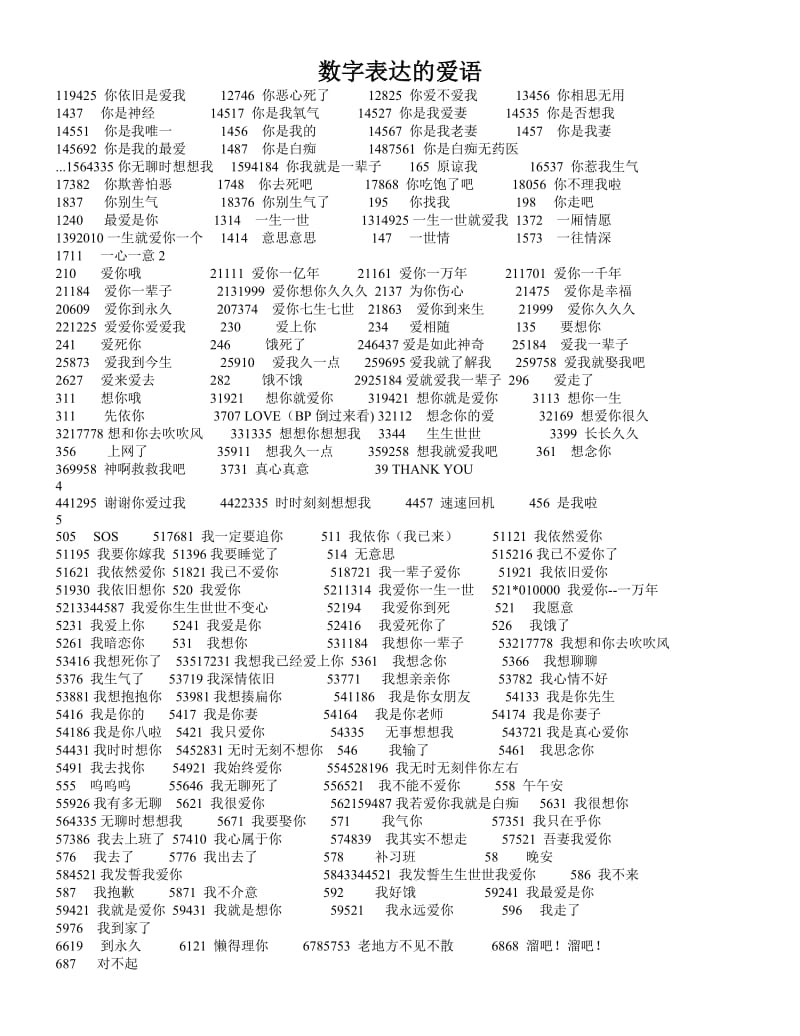 数字表达的爱语.doc_第1页