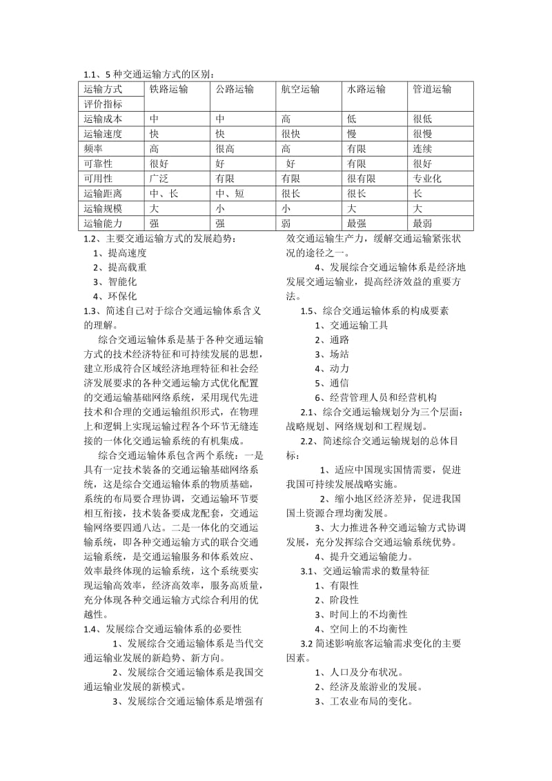 综合交通运输规划重点.doc_第1页