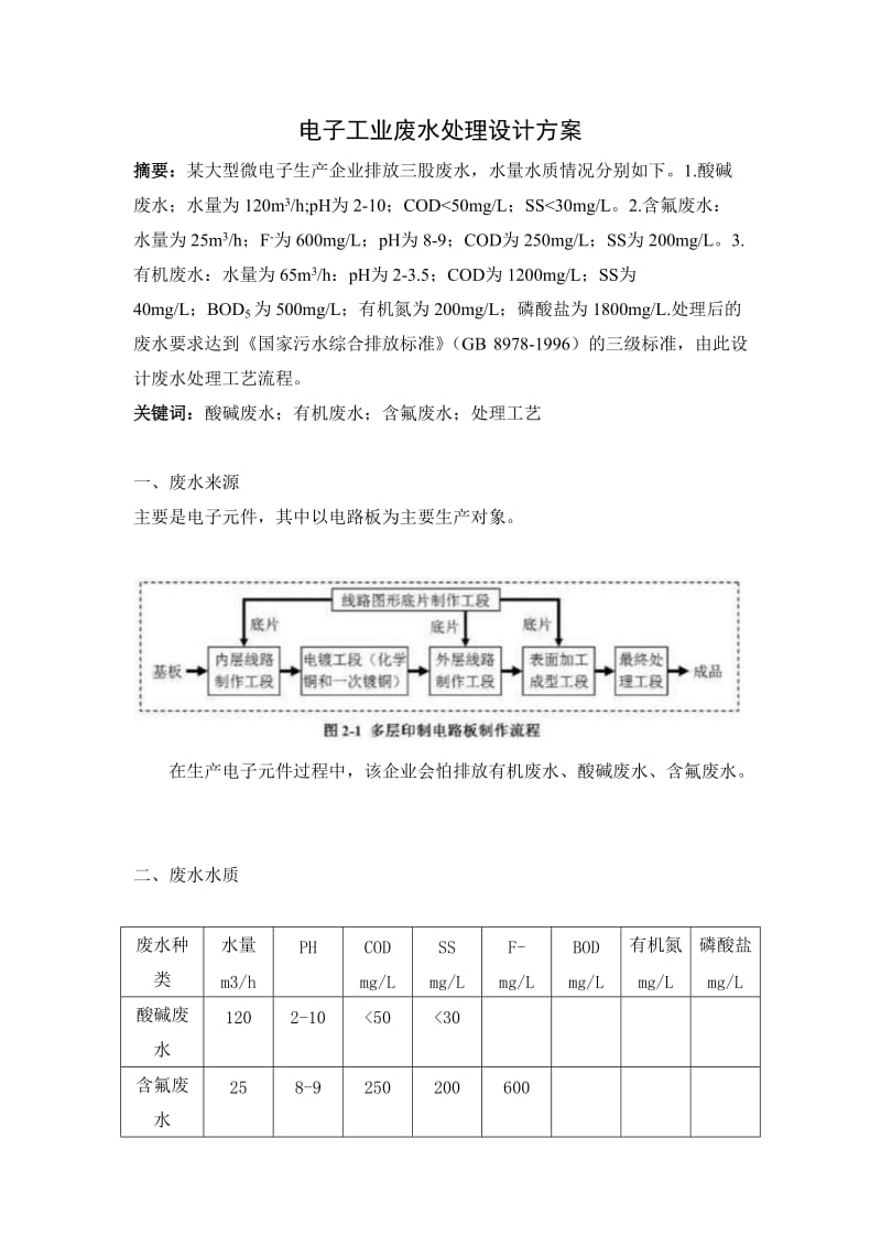 电子工业废水处理设计方案.doc_第1页