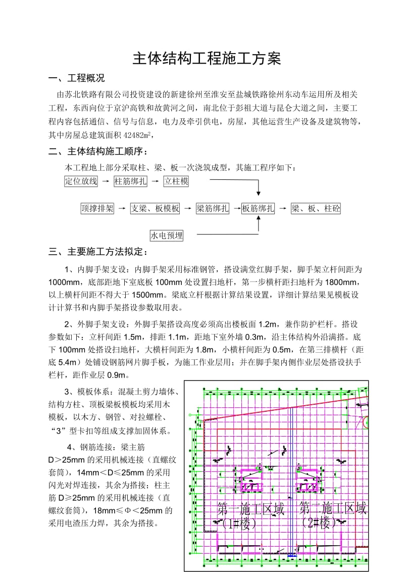 铁路徐州东动车运用所及相关工程主体结构工程施工方案.doc_第1页