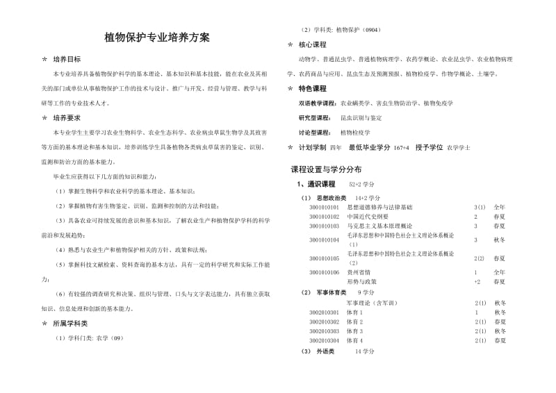 植物保护专业培养方案.doc_第1页