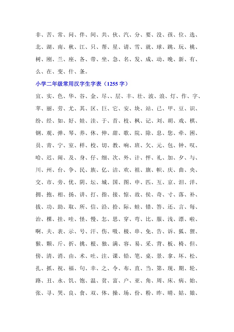 小学一年级常用汉字生字表.doc_第2页