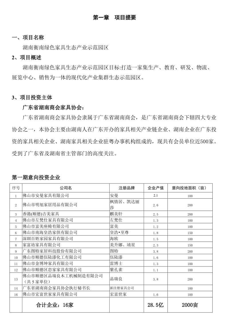 湖南衡南绿色家具生态产业示范园区项目商业计划书.doc_第2页