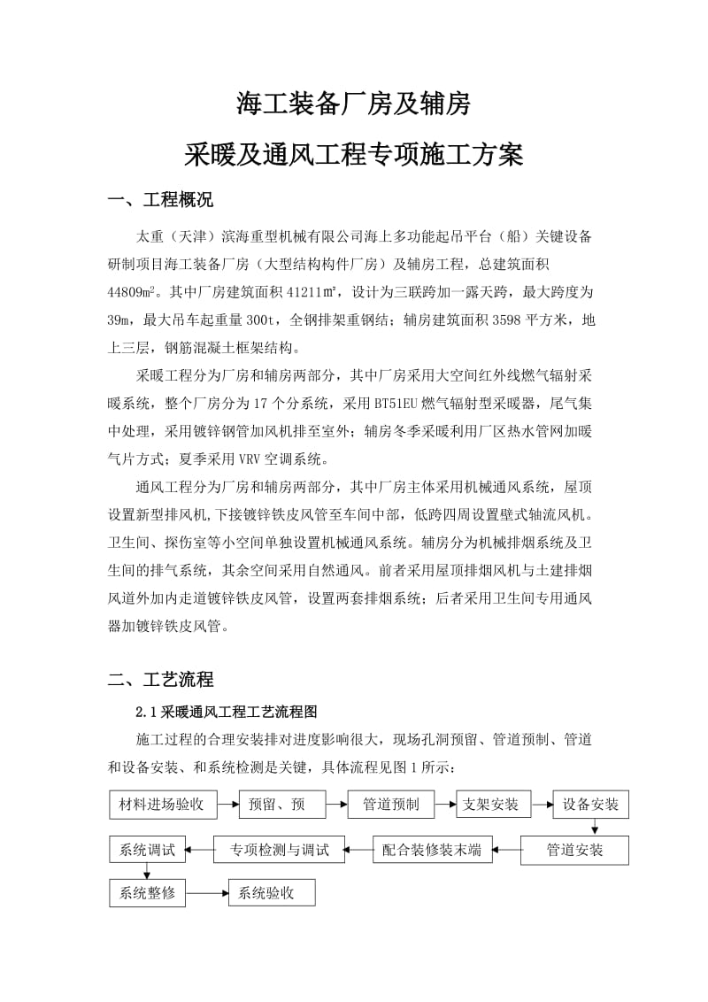 采暖及通风工程专项施工方案.doc_第1页