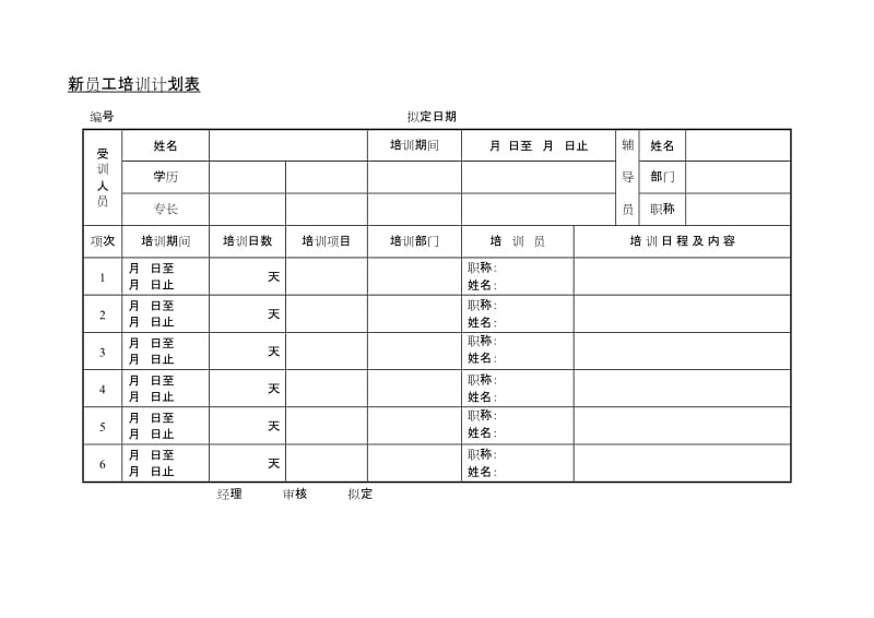 新员工培训计划表.doc_第1页