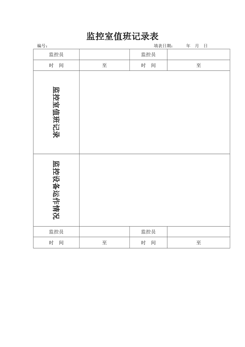 监控室值班记录表.doc_第1页