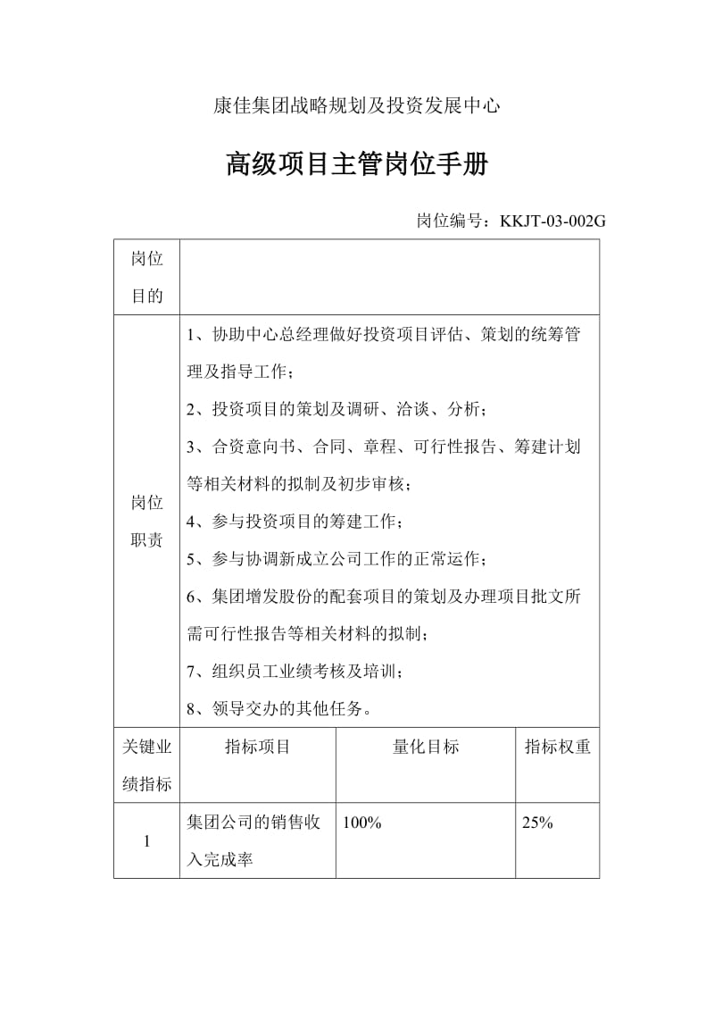 规划与投资发展中心岗位手册.doc_第1页