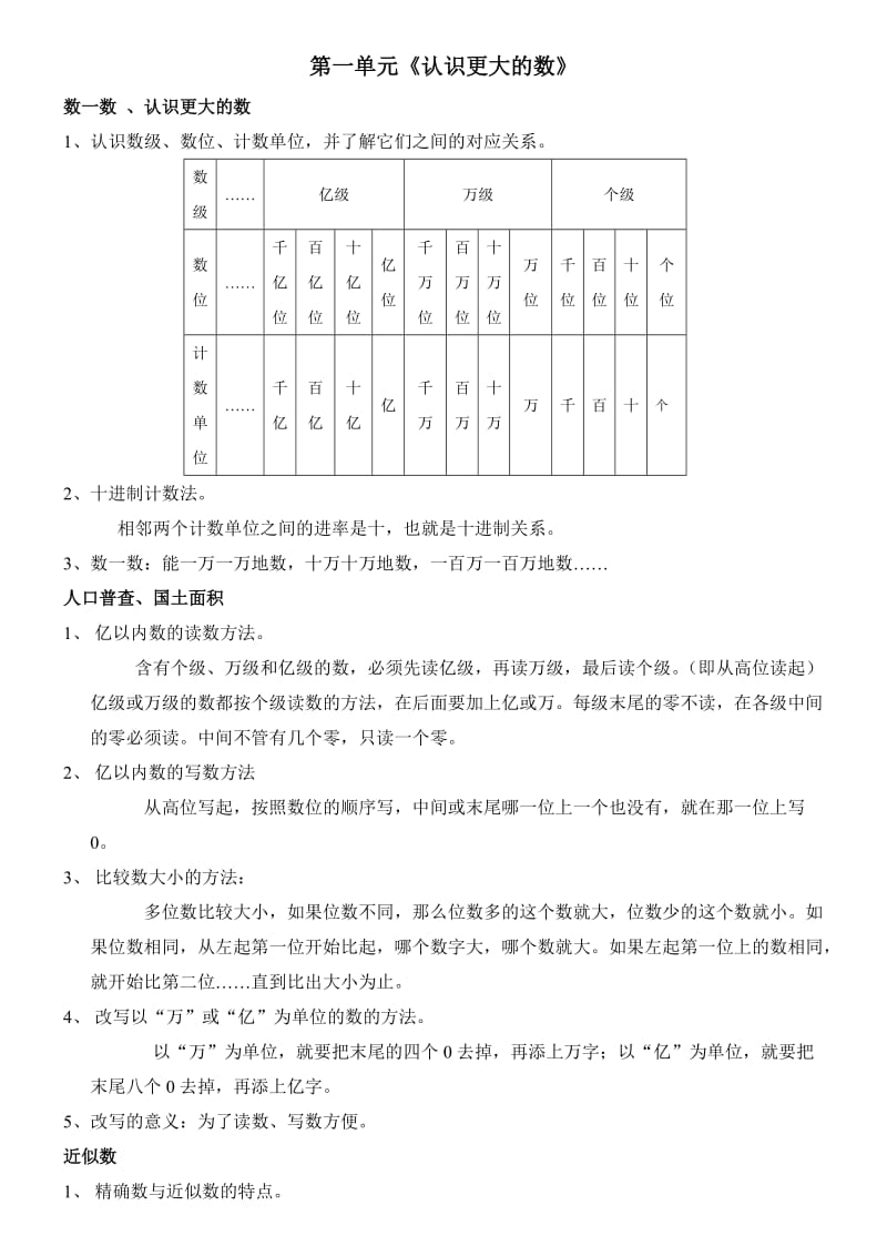 北师大版小学数学四年级上册-知识点归纳.doc_第1页