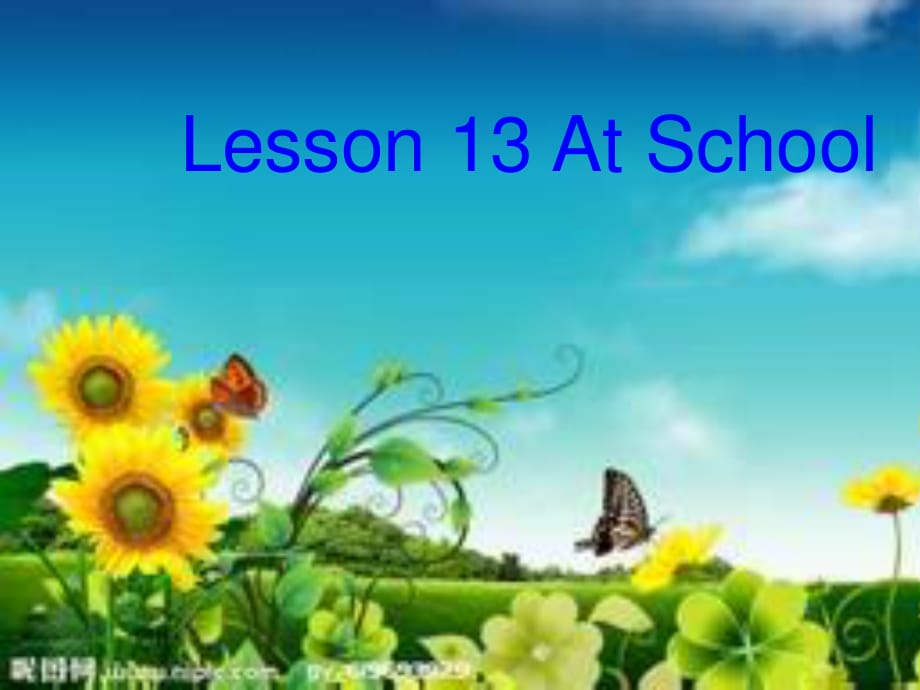 冀教版英語四上《Lesson 13 At school》ppt課件1.ppt_第1頁