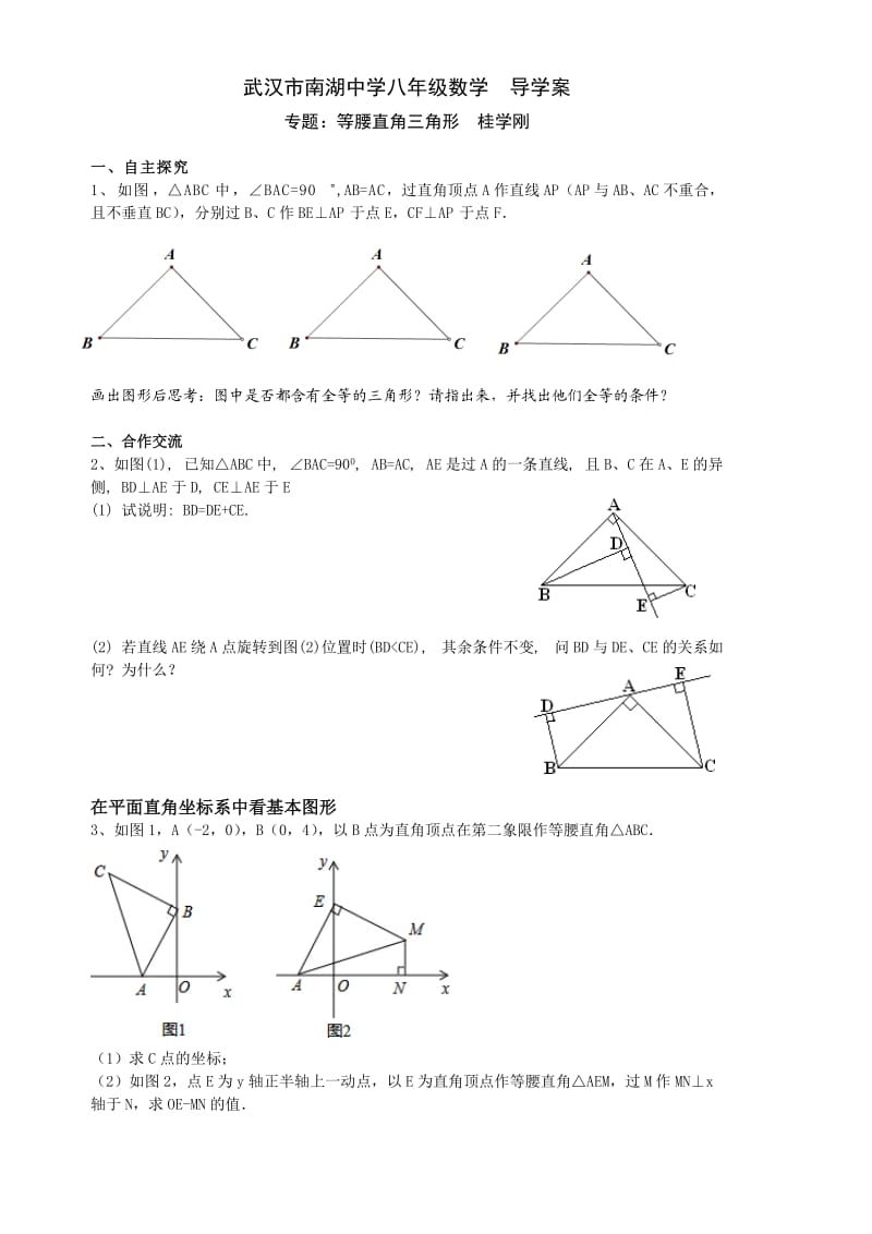 全等三角形和等腰直角三角形综合复习.doc_第1页