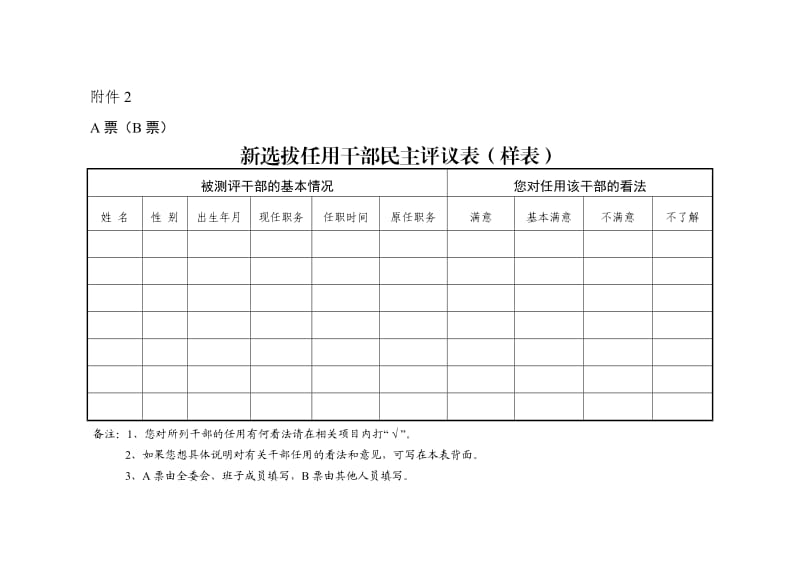 干部选拔任用工作“一报告两评议”相关表格.doc_第2页