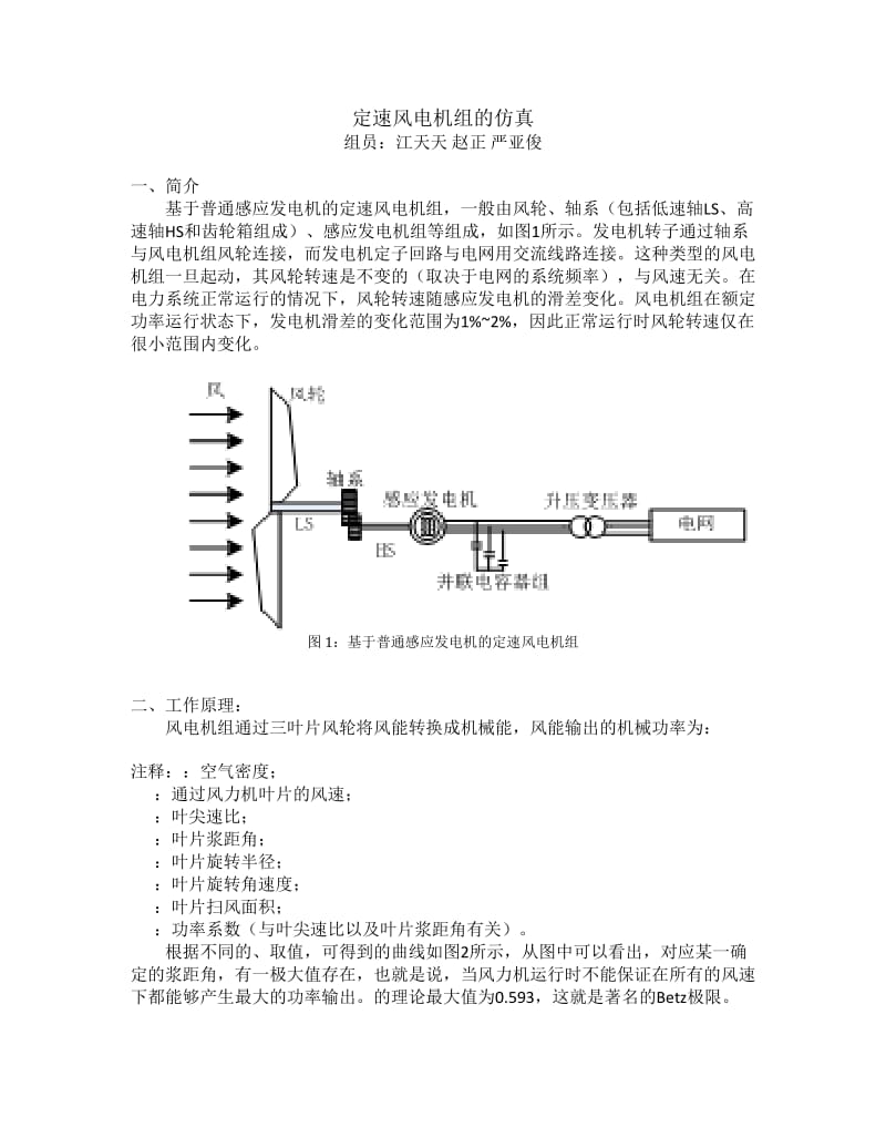 定速风电机组的仿真报告.doc_第1页