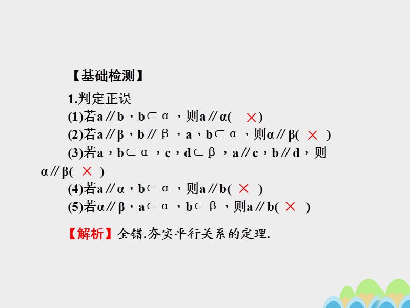 2017届高考数学一轮总复习第八章立体几何初步第46讲空间中的平行关系课件文新人教A版.ppt_第3页