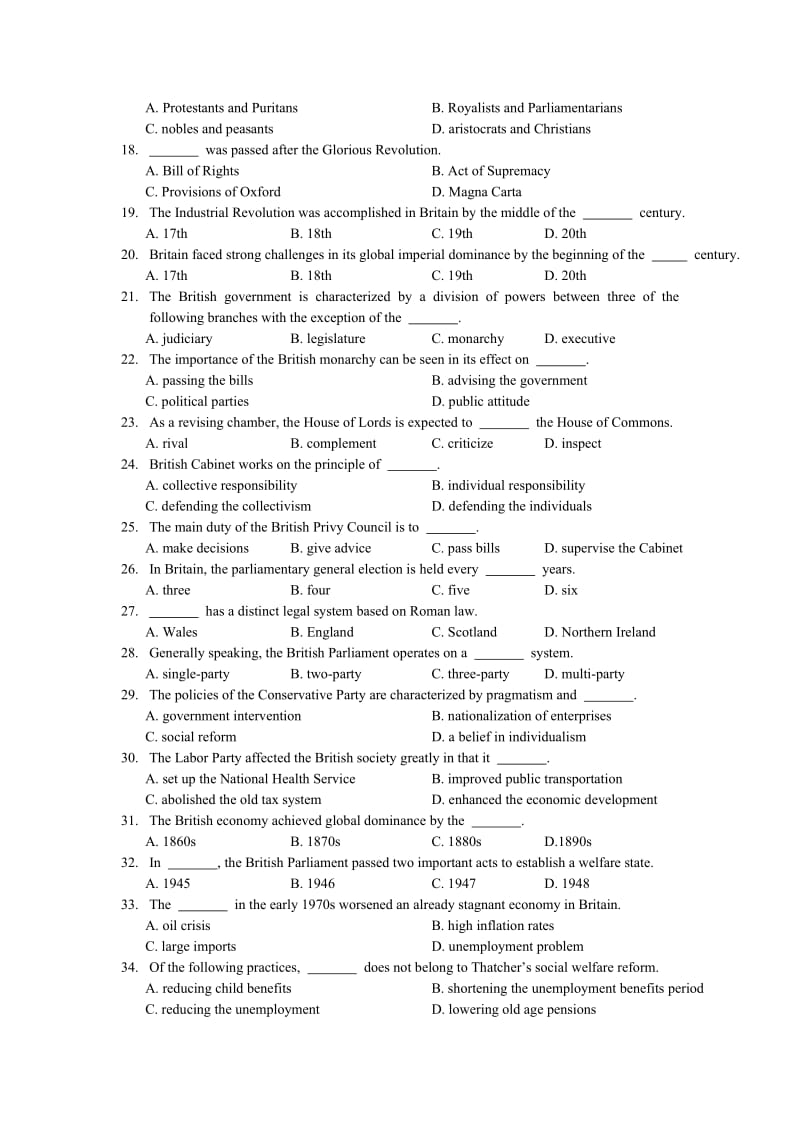 英语国家概况课后答案-作者：谢福之.doc_第2页