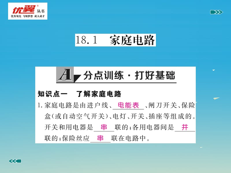 2017年春九年级物理下册18.1家庭电路习题课件新版粤教沪版.ppt_第2页