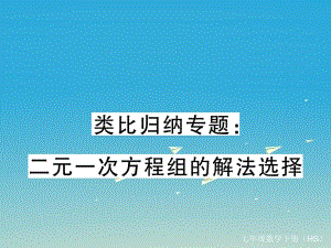 七年級數(shù)學(xué)下冊 類比歸納專題 二元一次方程組的解法選擇課件 （新版）華東師大版.ppt