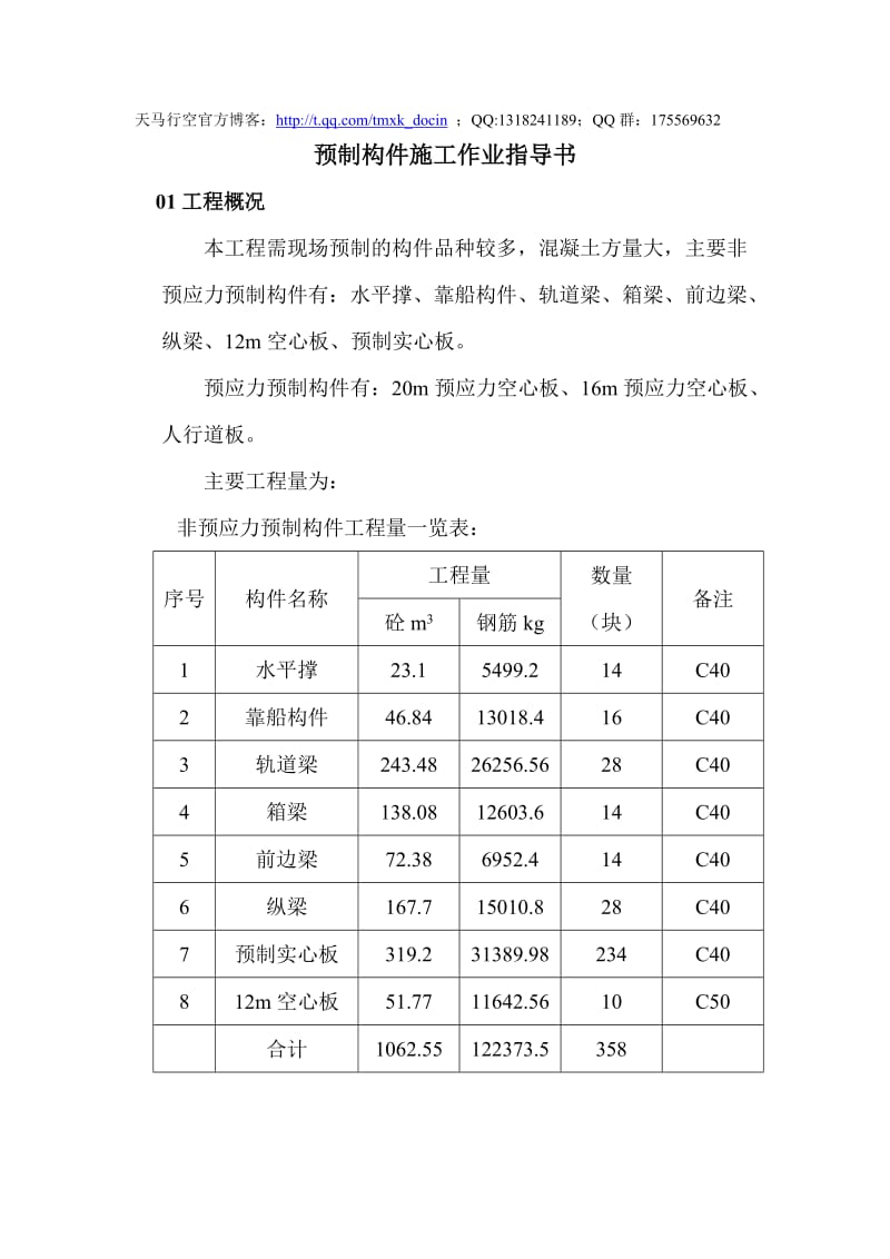 预制构件施工作业指导书.doc_第1页