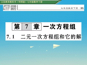 七年級數(shù)學下冊 7_1 二元一次方程組和它的解課件 （新版）華東師大版.ppt