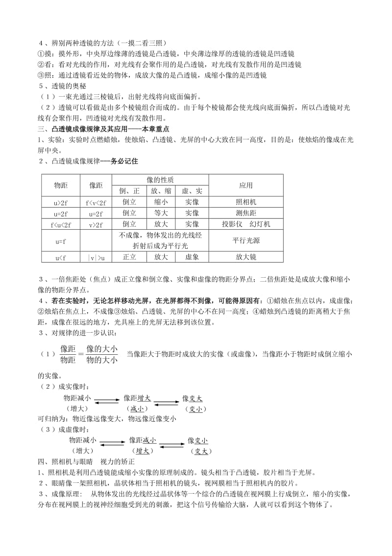 苏教版八上物理光的折射、透镜复习提纲.doc_第2页