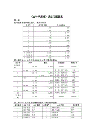 《會(huì)計(jì)學(xué)原理》課后習(xí)題答案-周密黃冰主編-復(fù)旦大學(xué)出.doc