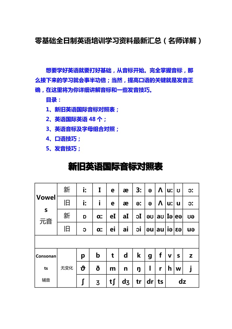 零基础全日制英语培训学习资料最新汇总(名师详解).doc_第1页