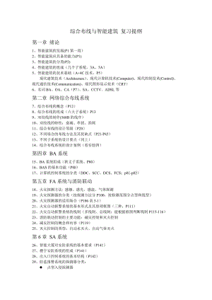 綜合布線與智能建筑復(fù)習(xí)提綱.doc
