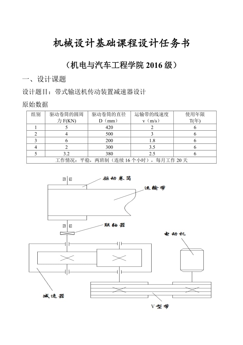 单机减速器V带设计机械设计课程设计.doc_第1页