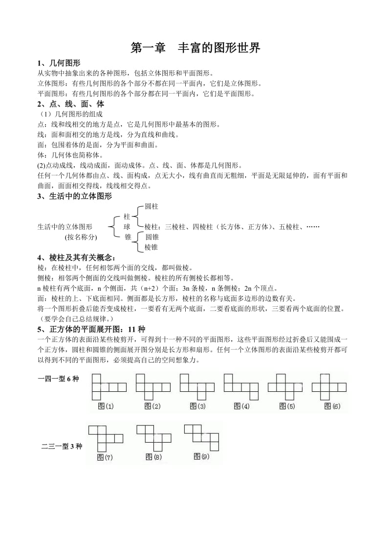 丰富的图形世界知识点总结.doc_第1页