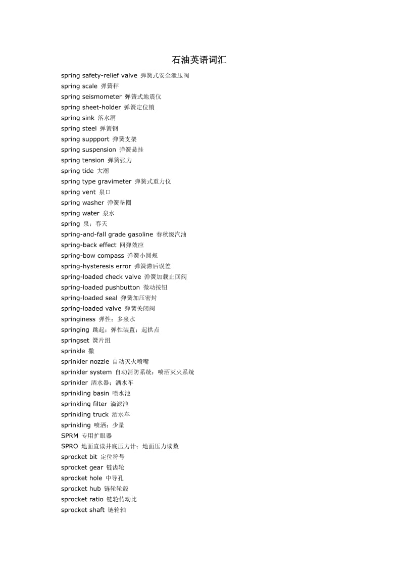 石油专业英语汇总.doc_第1页
