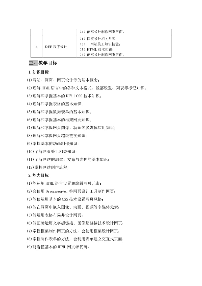 静态网页设计教学大纲.doc_第2页