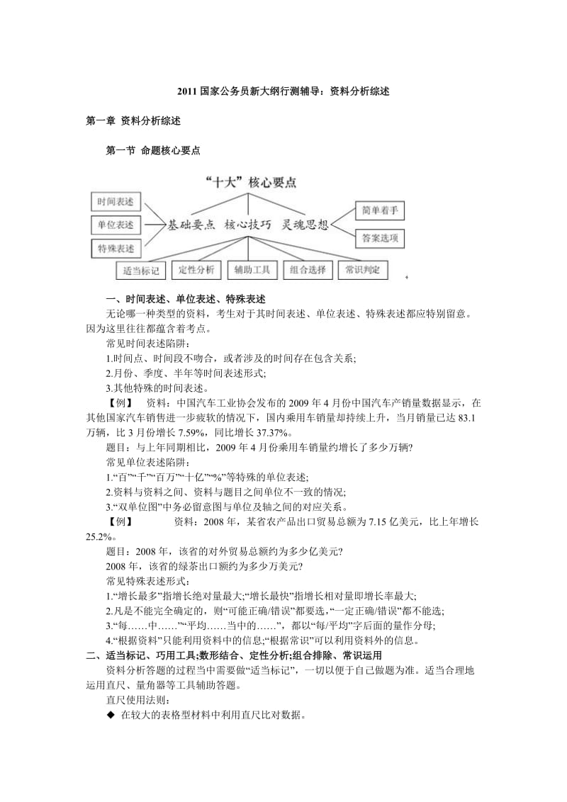 2011国家公务员新大纲行测辅导：资料分析综述.doc_第1页