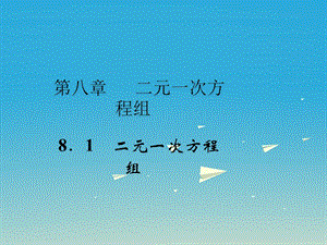 七年級(jí)數(shù)學(xué)下冊(cè) 8_1 二元一次方程組課件 （新版）新人教版.ppt