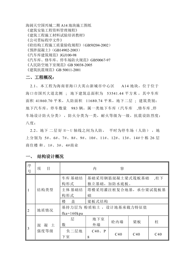 海阔天空国兴城二期A14地块地下部分施工施工组织设计.doc_第2页