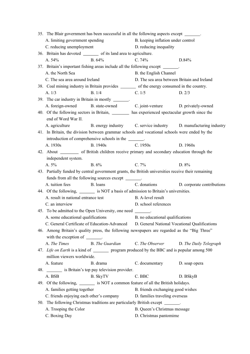 英语国家概况-谢福之-课后答案.doc_第3页