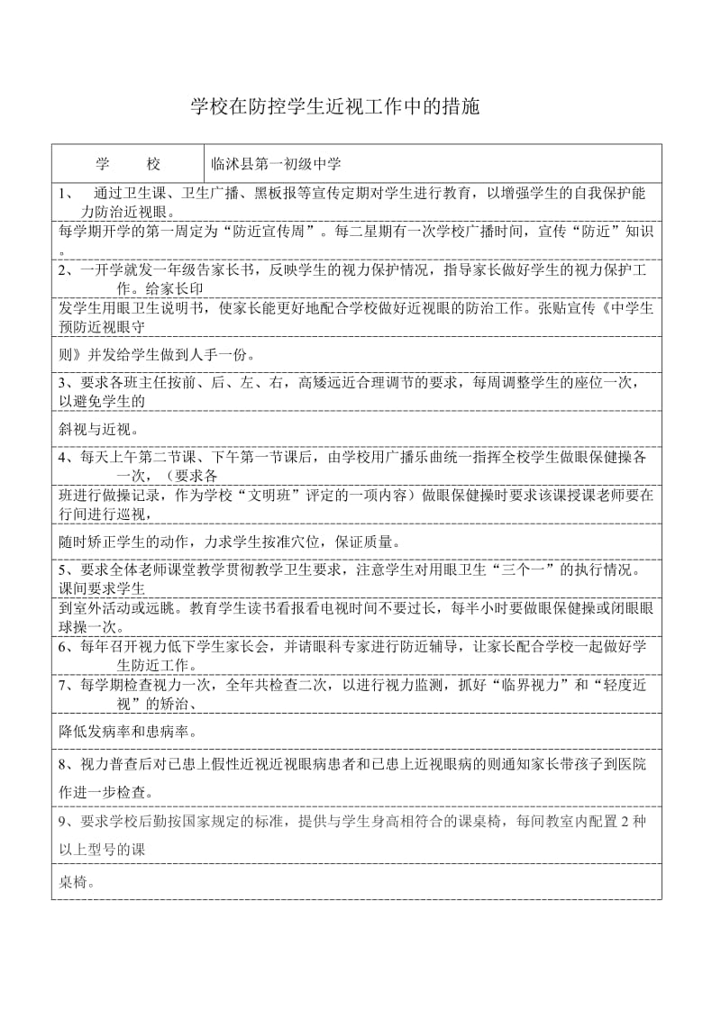 某学校近视防控措施.doc_第1页