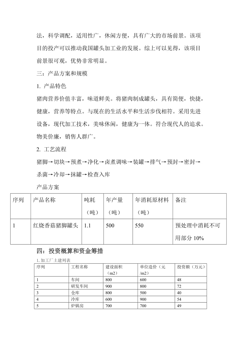 猪脚罐头加工项目建议书.doc_第2页