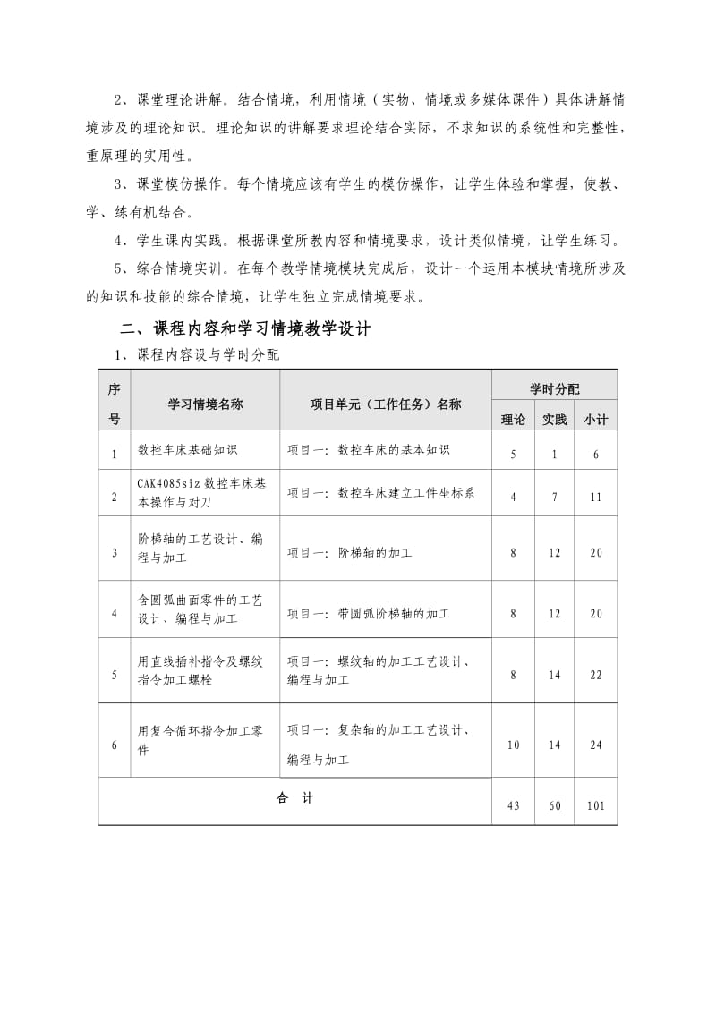 数控车削加工工艺与编程课程整体教学设计方案.doc_第2页