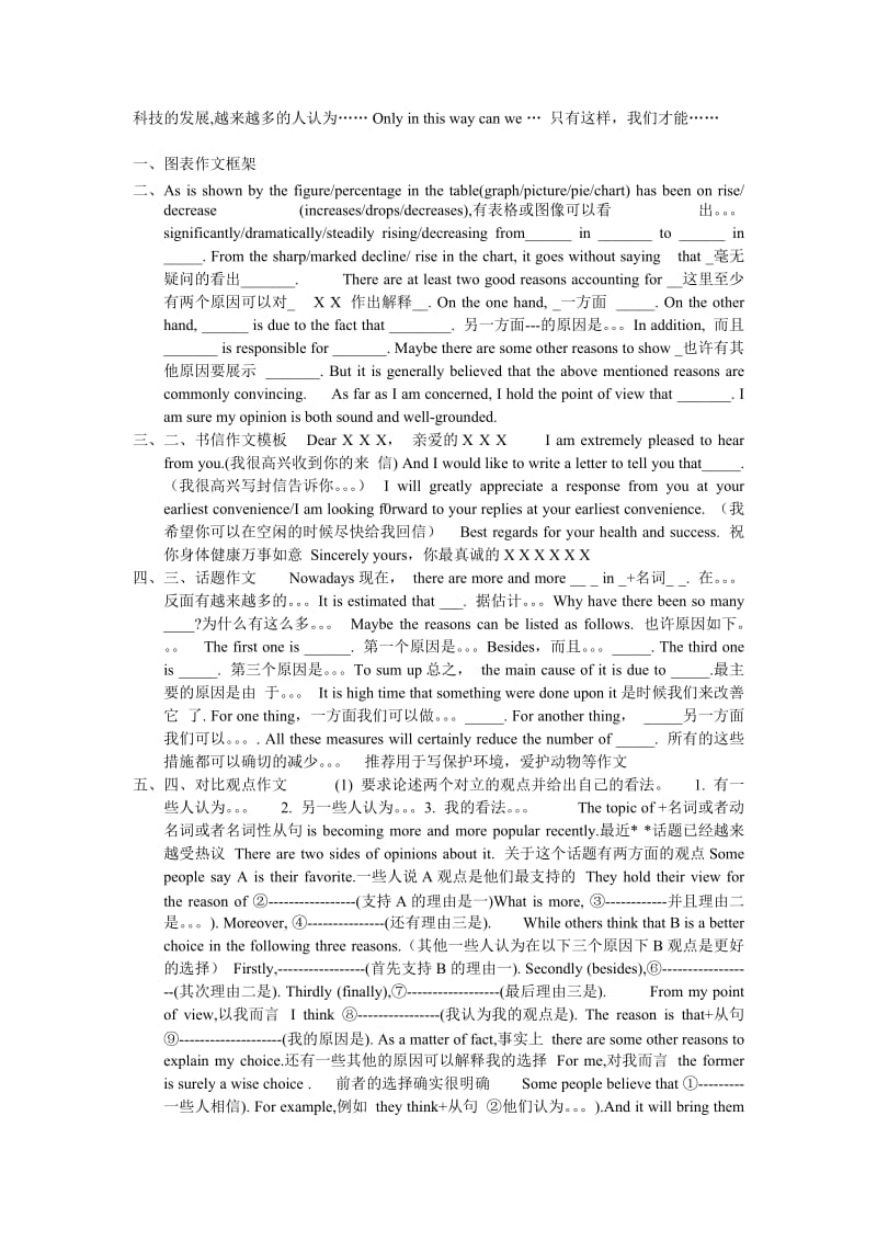 考英语作文万能句子.doc_第3页