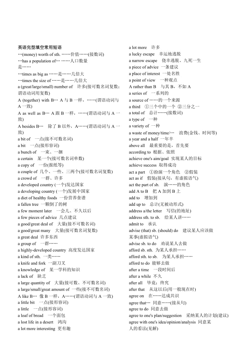 英语完型填空常用短语.doc_第2页